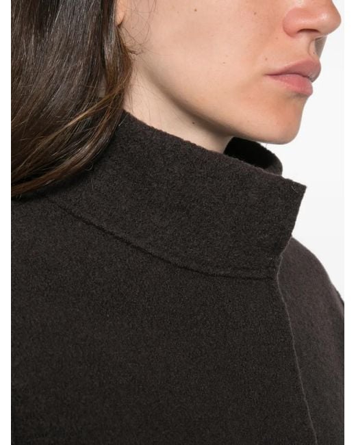 Whyci Black High-Neck Cropped Coat