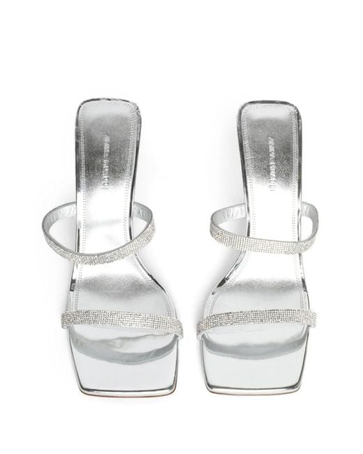 AMINA MUADDI White Rih Slipper 95Mm Sandals