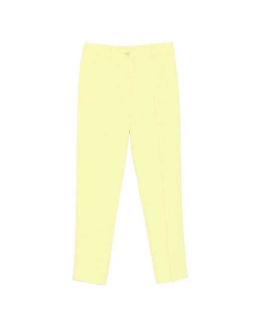Patrizia Pepe Yellow Belt-Loop Pocket Trousers