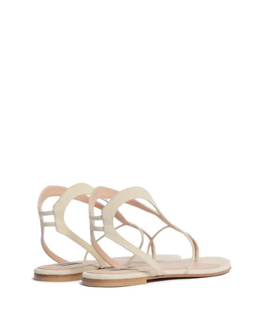 Alberta Ferretti White Thong Strap Sandals