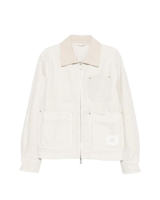 Eleventy White Collar Pocket Jacket for men