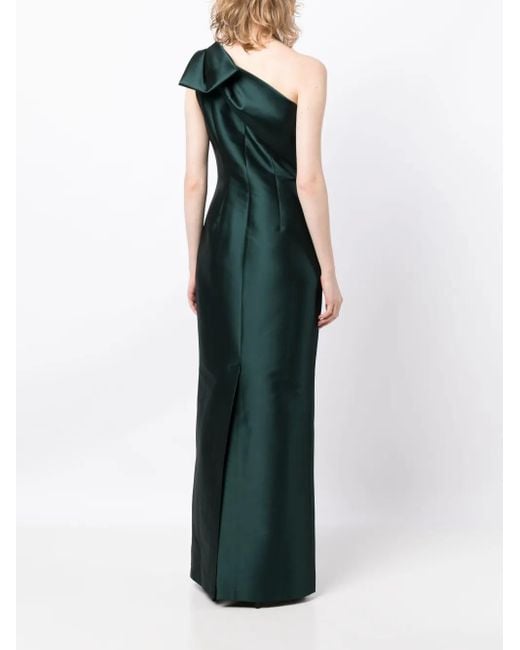 Sachin & Babi Green Bonnie Satin-Finish Gown