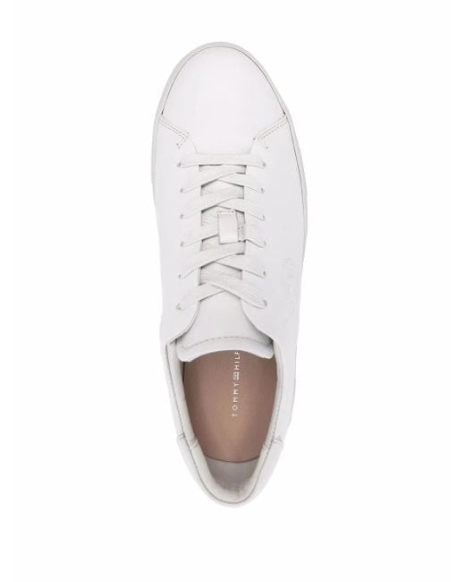 Tommy Hilfiger White Elevated Crest Low-Top Sneakers