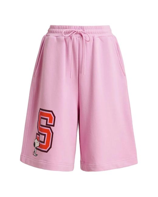 Essentiel Antwerp Pink Peanuts Snoopy Patch Shorts