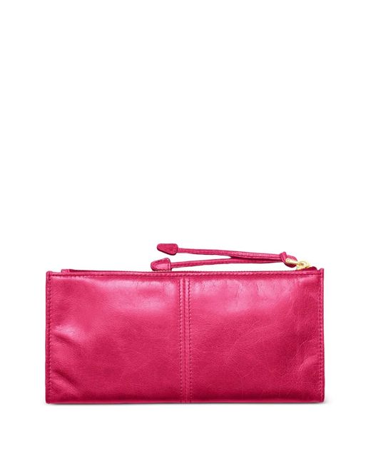 Prada Pink Enamelled Triangle Leather Wallet