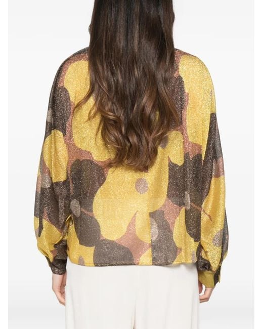 Siyu Metallic Pussy-Bow-Collar Blouse