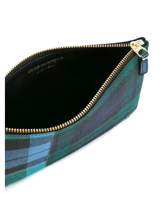 Comme des Garçons Blue Tartan Patchwork Clutch