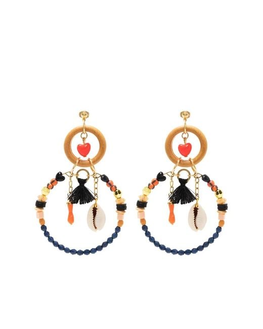 Amir Slama White Bead-Embellished Earring