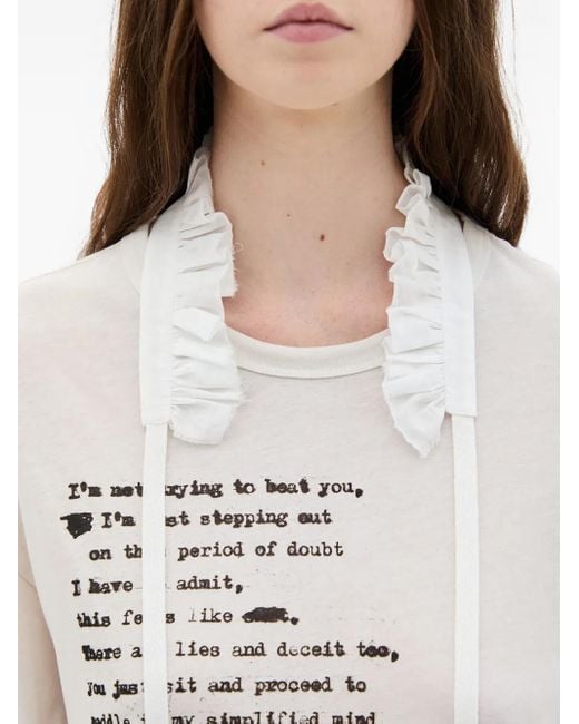 Ann Demeulemeester テキストプリント Tシャツ White