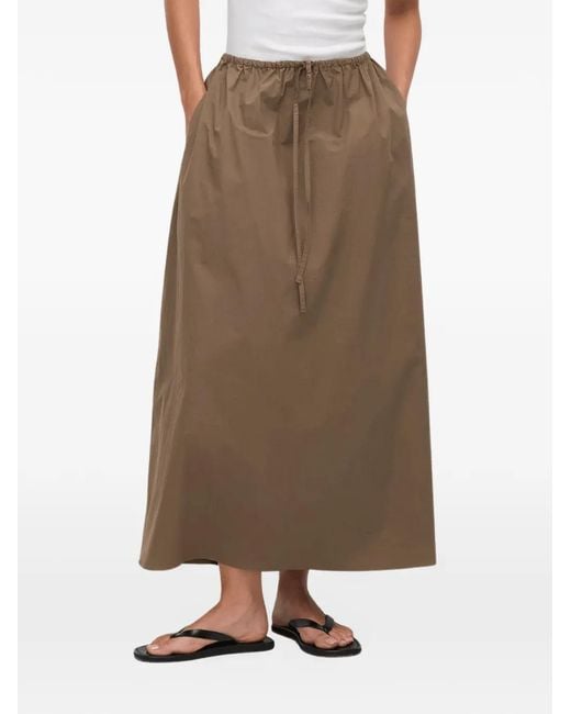 Matteau Natural Drawstring-Waist Maxi Skirt