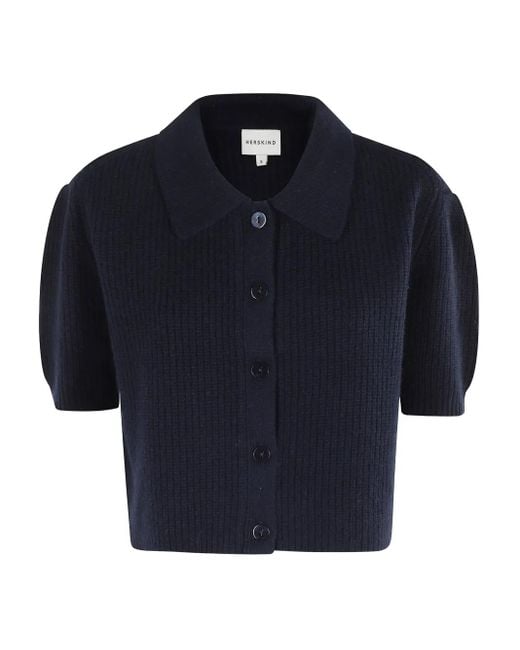 Herskind リブニット カーディガン Blue