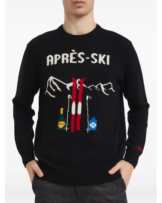 Mc2 Saint Barth Black Heron Après-Ski Graphic Sweater for men