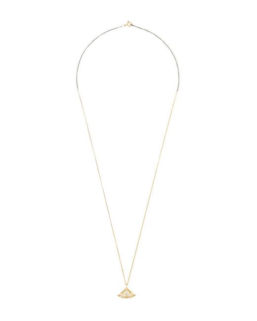 DALILA BARKACHE White 18Kt Diamond Cage Necklace
