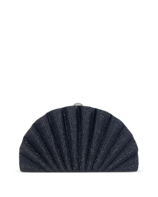Judith Leiber Blue Origami Fan Crystal-Embellished Clutch Bag