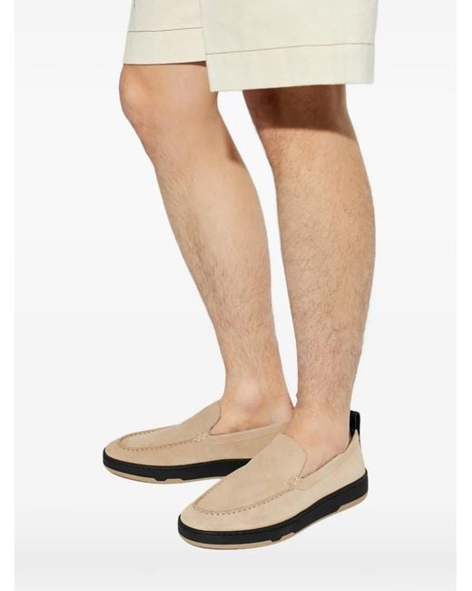 Lanvin White Suede Slip-On Loafers for men