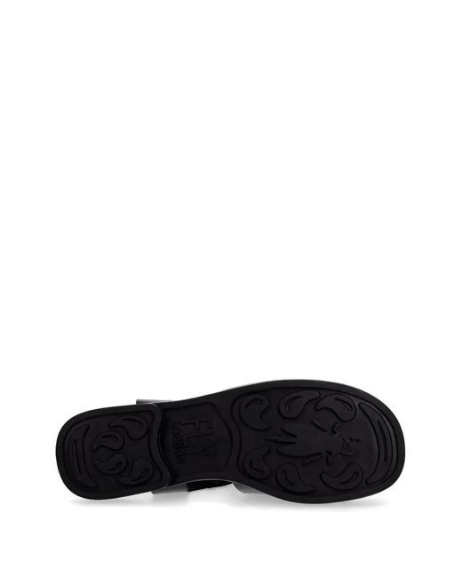 Fly London Black Interwoven Leather Sandals