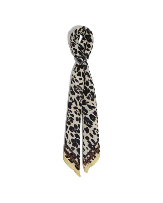 Bimba Y Lola White Leopard-Print Scarf Bag Charm