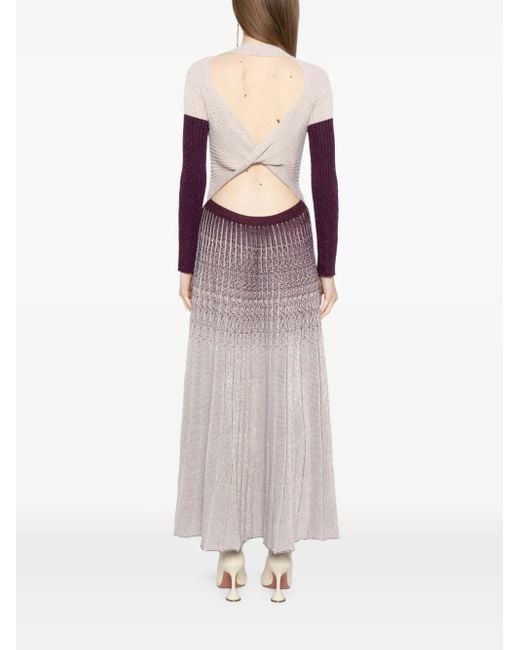 Saiid Kobeisy Purple Degrade Knitted Dress