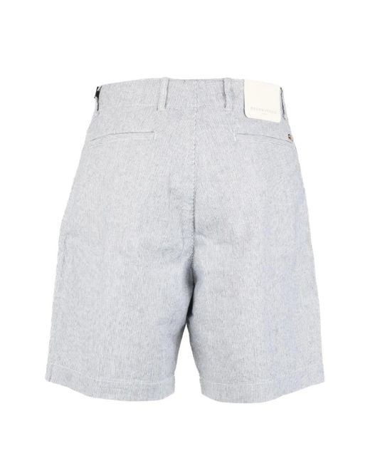 Brooksfield Gray Stripe-Pattern Shorts for men