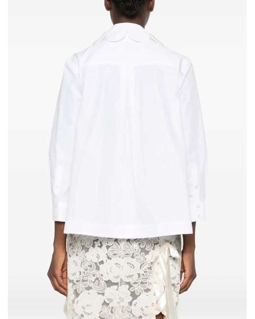 Simone Rocha White Embellished-Collar Shirt