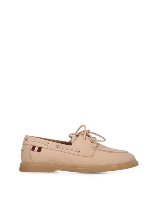 Bally Natural Lace-Up Leather Loafers