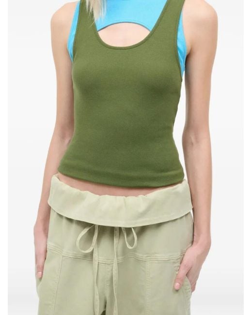 Staud Green Layered Tank Top