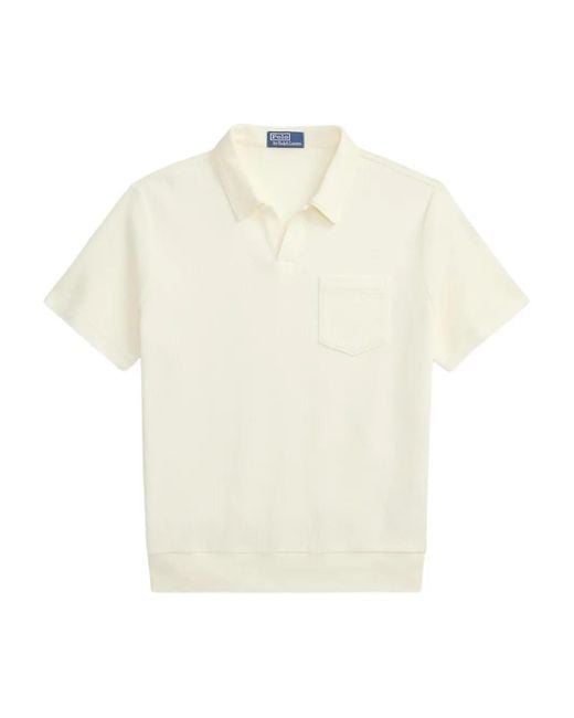 Polo Ralph Lauren White Patch Pocket Polo Shirt for men