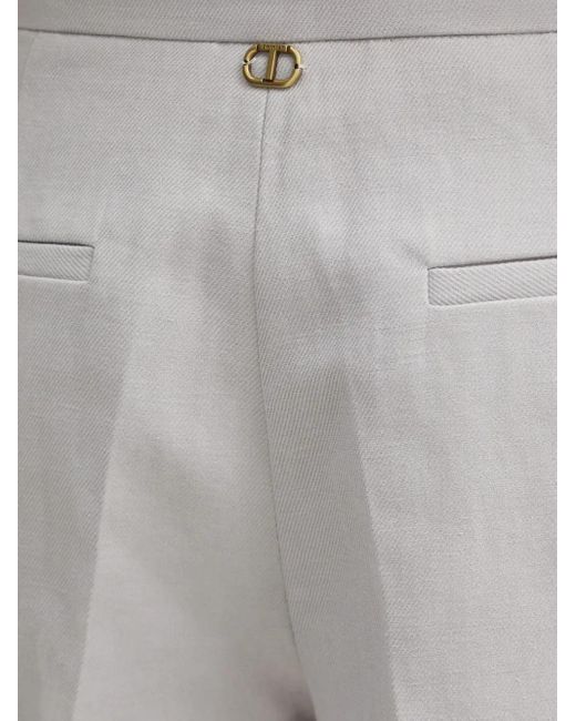Twinset White High-Waisted Tailored Shorts