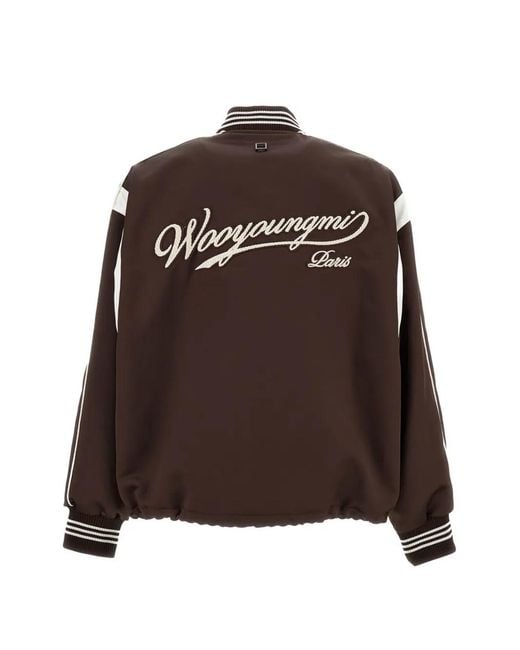 Wooyoungmi Brown Logo Baseball Jacket for men