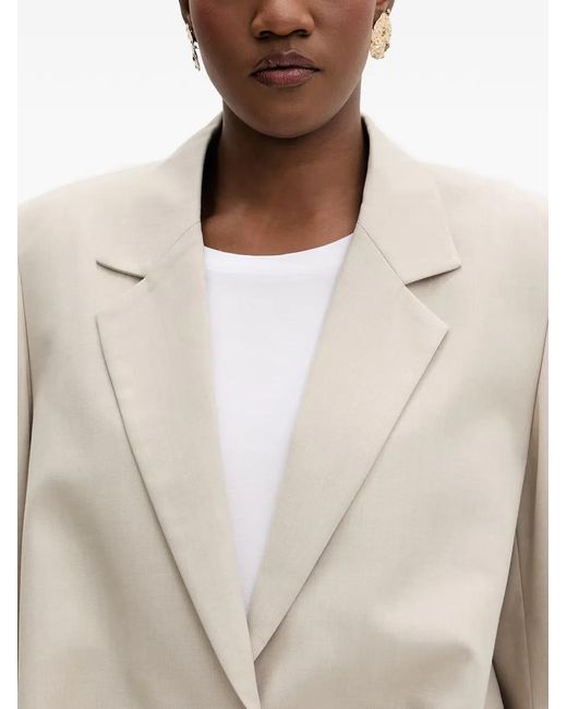 Isabelle Blanche Natural Bubble-Hem Blazer