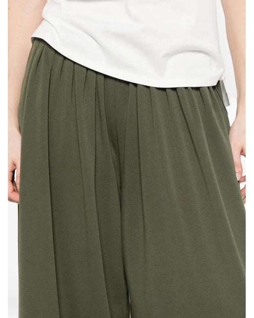 Max Mara Green Pleated Palazzo Pants