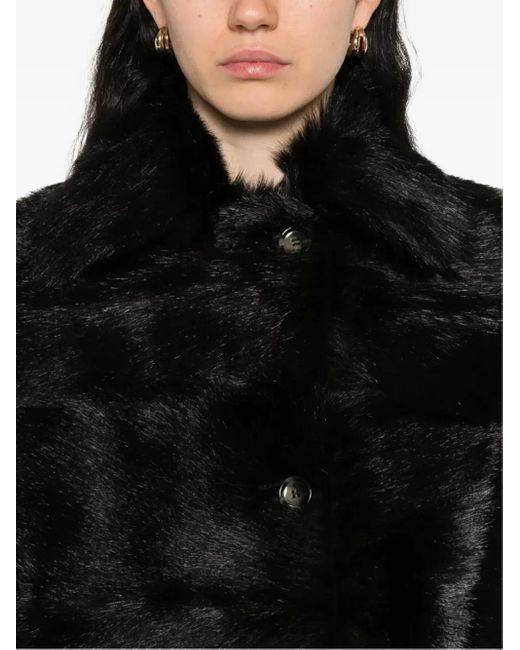 Alberta Ferretti Black Mantel Mit Stehkragen