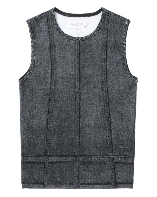 Canotta Con Stampa Denim di Rag & Bone in Gray
