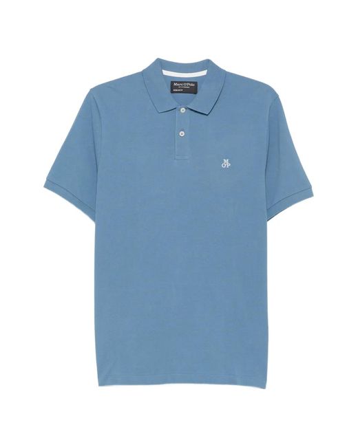 Marc O' Polo Blue Logo-Embroidered Piqué Polo Shirt for men