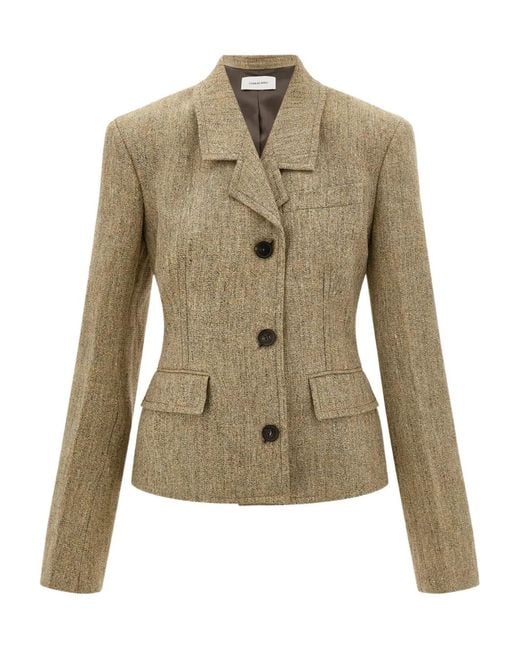 Ferragamo Green Flap-Pockets Single-Breasted Blazer