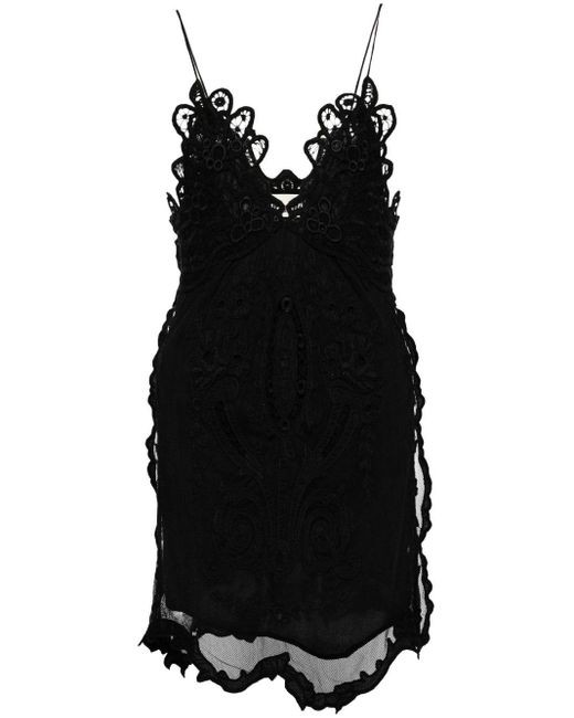 Vestido corto Virginia con encaje guipur Isabel Marant de color Black