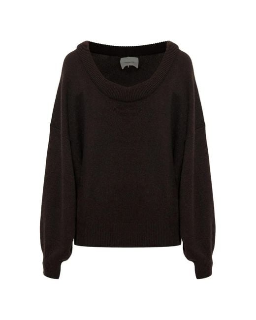 Lisa Yang Black Doria Off-Shoulder Sweater
