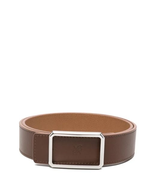 Maison Boinet Brown Logo-Debossed Buckle Belt