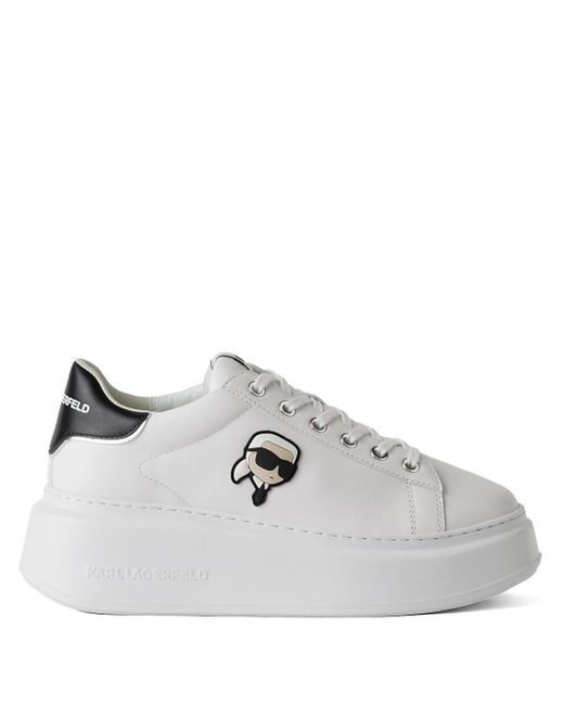 Karl Lagerfeld White Ikonik Nft Kapri Leather Sneakers