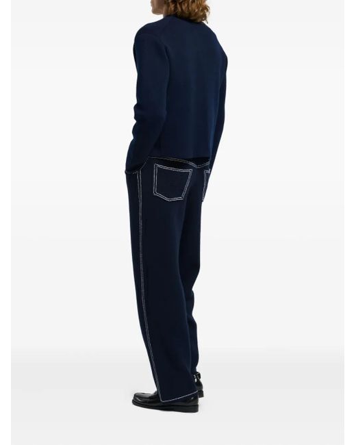 Barrie Blue V-Neck Button Cardigan