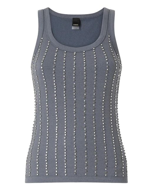 Pinko Gray Vest Top With Jewel Details