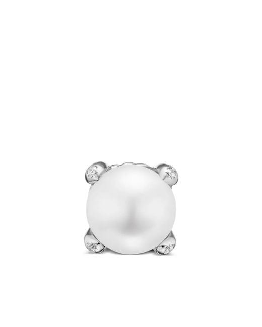 David Yurman White Puces D'Oreilles En Argent Sterling