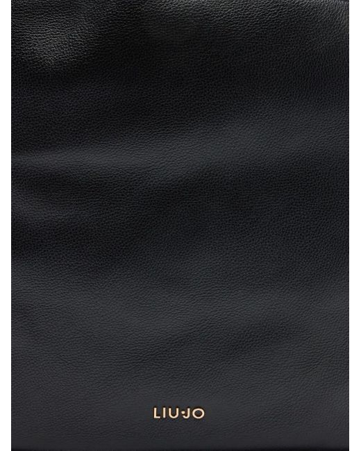 Grand Sac Porté Épaule À Logo Embossé Liu Jo en coloris Black