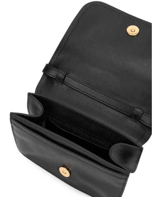 Moschino White Logo-Lettering Leather Shoulder Bag