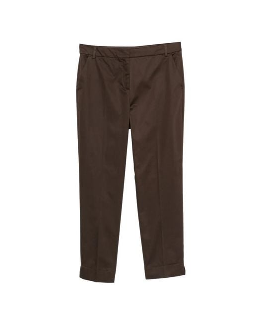 Pennyblack Brown Pressed-Crease Tailored Trousers