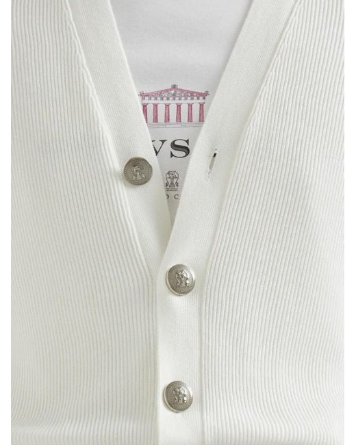 メンズ Brunello Cucinelli English カーディガン White