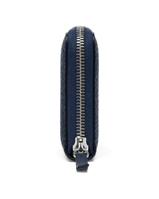 Maison Margiela Blue Four Stitches Grained Leather Wallet