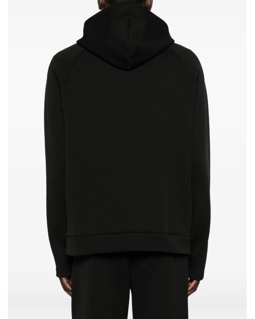 Calvin Klein Black Logo-Print Raglan-Sleeve Hoodie for men