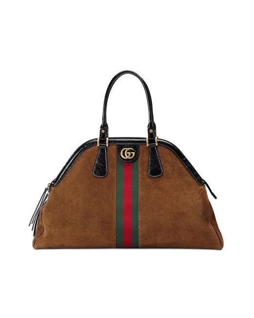 Gucci Brown Large Re(belle) Suede Satchel