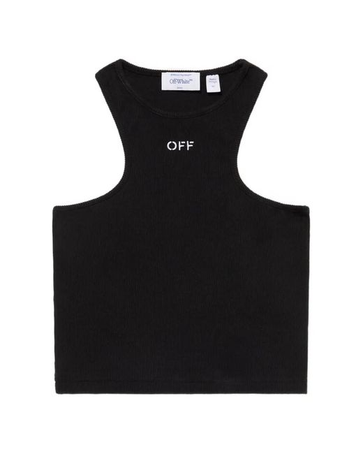 Off-White c/o Virgil Abloh Black Off Stamp Rib Rowing Top